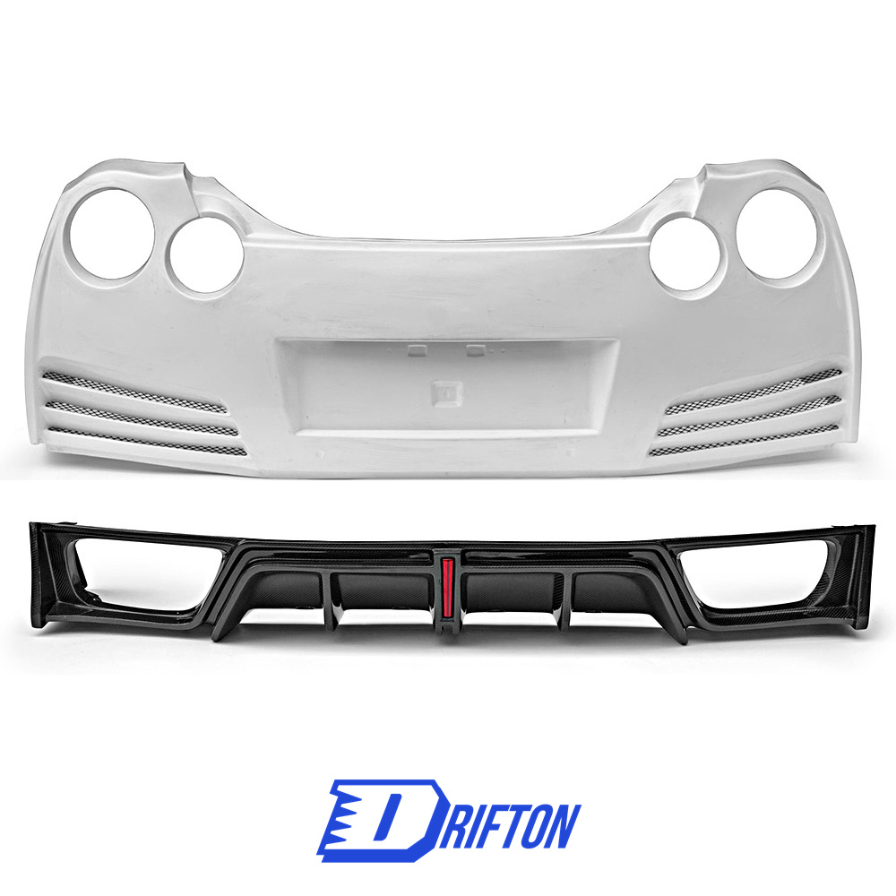 CMST V2 Style Half Carbon Fiber Rear Bumper With Diffuser For Nissan R35 GTR 2008-2016