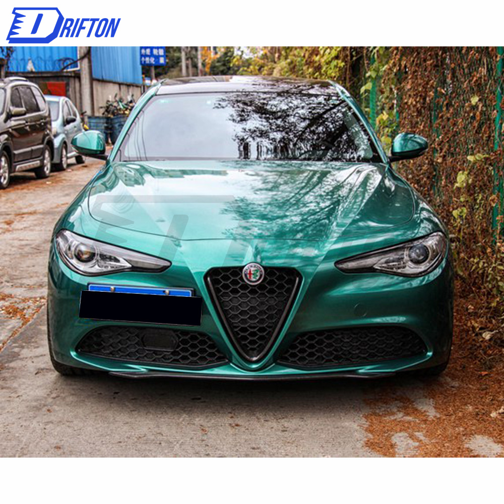 Quadrifoglio Style Carbon Fiber Front Lip For Alfa Romeo Giulia Base Ti 2016-2018