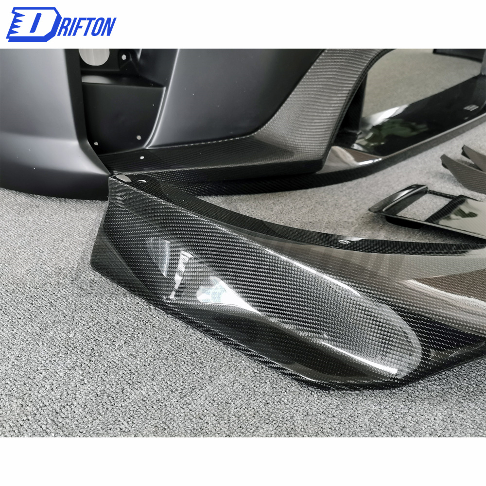 Varis MY19 Style Partial Carbon Fiber Front Bumper For Nissan R35 GTR 2017-2019