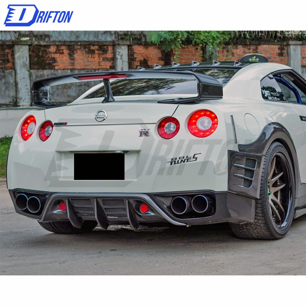 Wald Style Carbon Fiber Rear Diffuser For Nissan R35 GTR 2008-2016
