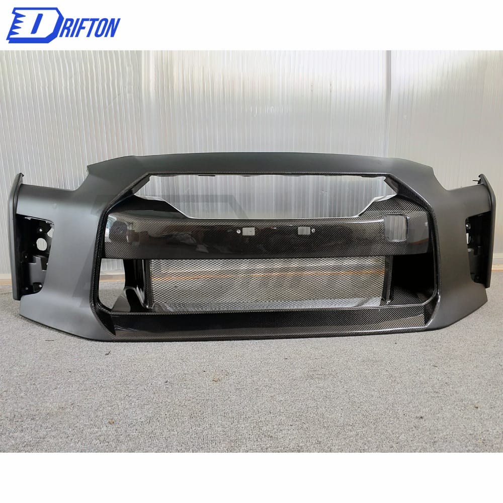 MY17 Style Half Carbon Fiber Front Bumper & Front Lip For Nissan R35 GTR 2008-2016