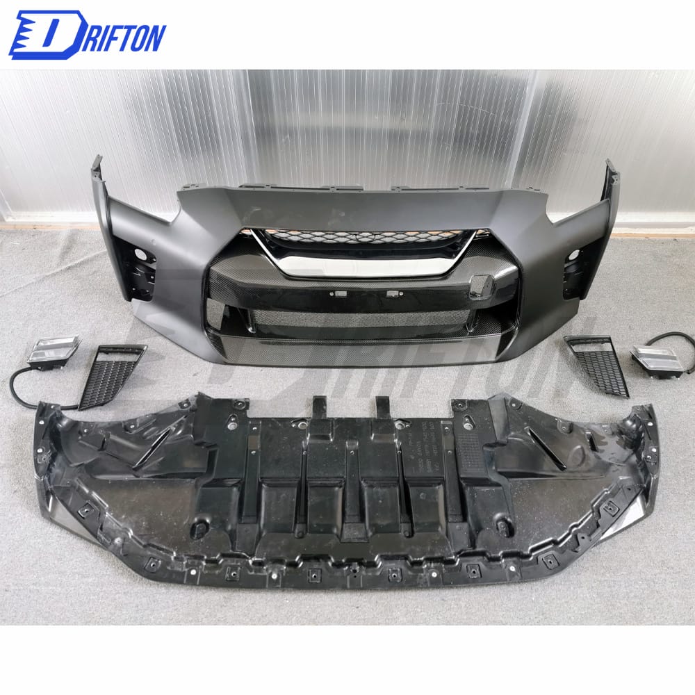 MY17 Style Half Carbon Fiber Front Bumper & Front Lip For Nissan R35 GTR 2008-2016