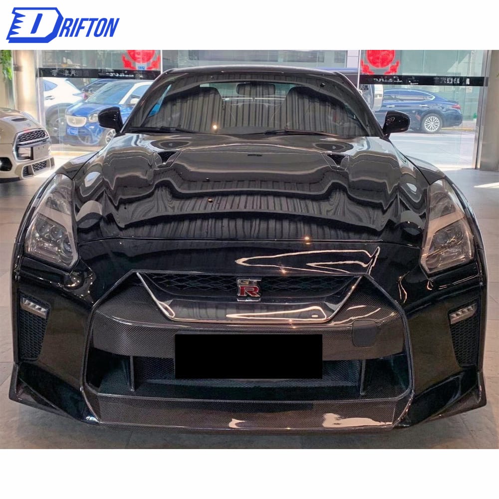 MY17 Style Half Carbon Fiber Front Bumper & Front Lip For Nissan R35 GTR 2008-2016