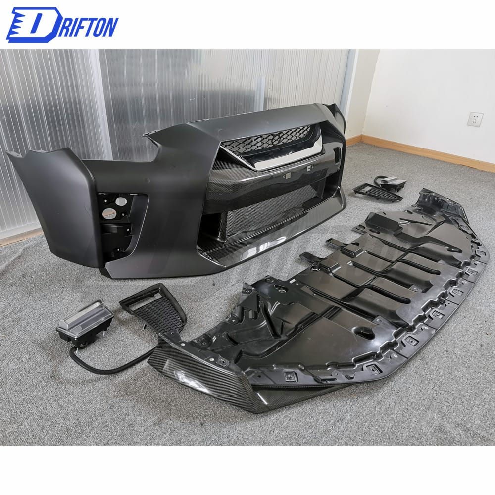 MY17 Style Half Carbon Fiber Front Bumper & Front Lip For Nissan R35 GTR 2008-2016