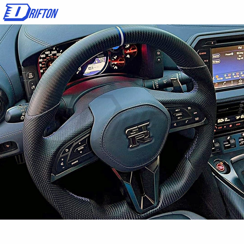 Customize Style Carbon Fiber Steering Wheel With Center Trim For Nissan R35 GTR 2017-2019
