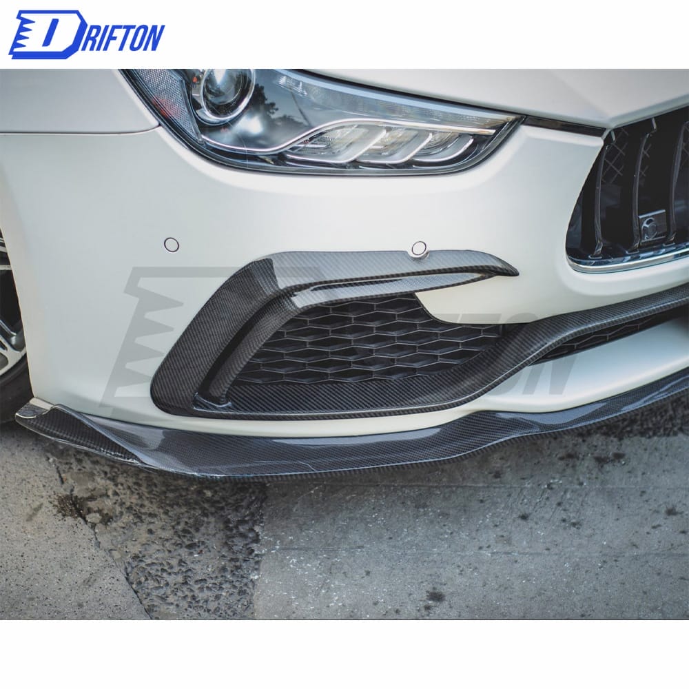 CMST Style Carbon Fiber Front Bumper Insert Trims For Maserati Ghibli 2014-2017