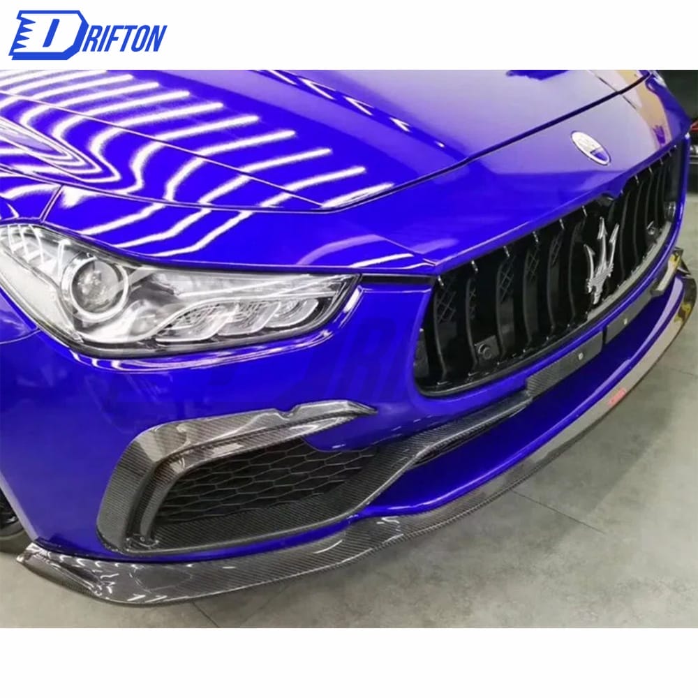 CMST Style Carbon Fiber Front Bumper Insert Trims For Maserati Ghibli 2014-2017