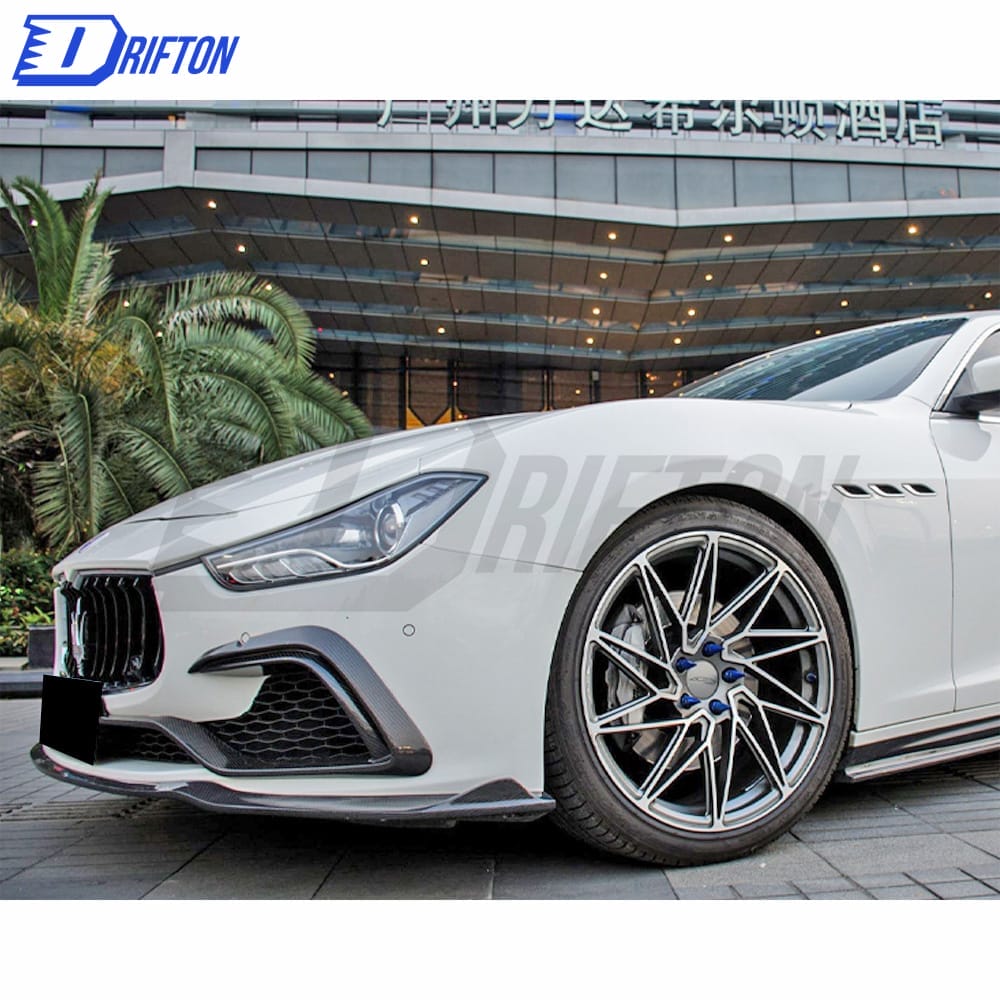 CMST Style Carbon Fiber Front Bumper Insert Trims For Maserati Ghibli 2014-2017