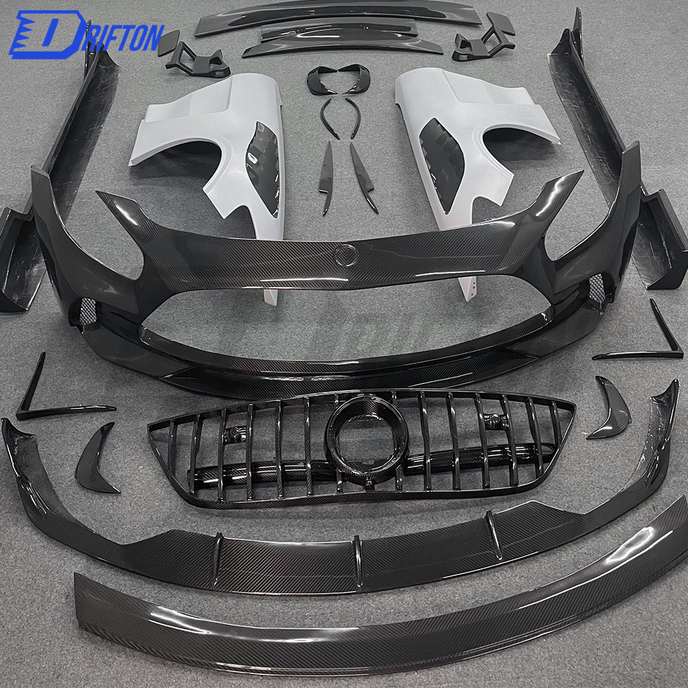 Black Series Style Dry Carbon Fiber Side Skirt For Mercedes-Benz AMG GT GTS GTC GTR 2015-2019