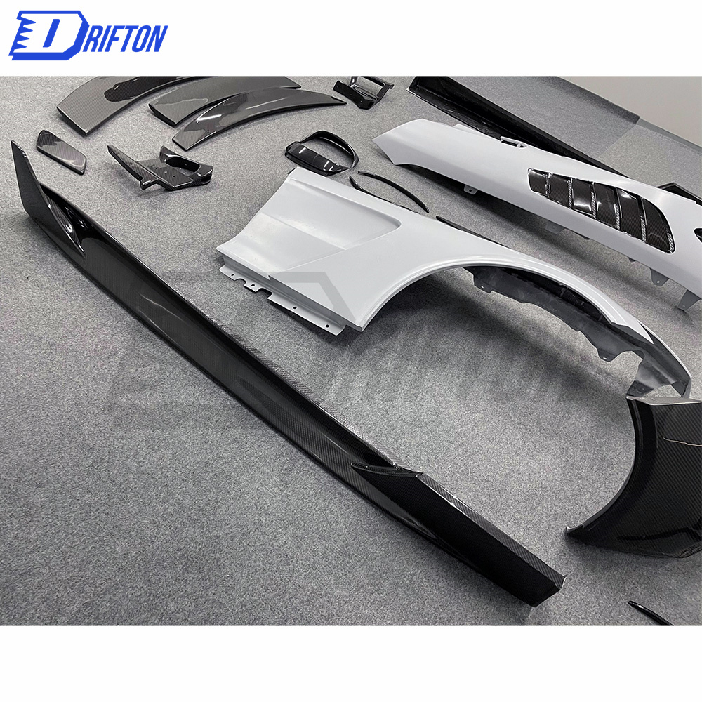 Black Series Style Dry Carbon Fiber Side Skirt For Mercedes-Benz AMG GT GTS GTC GTR 2015-2019