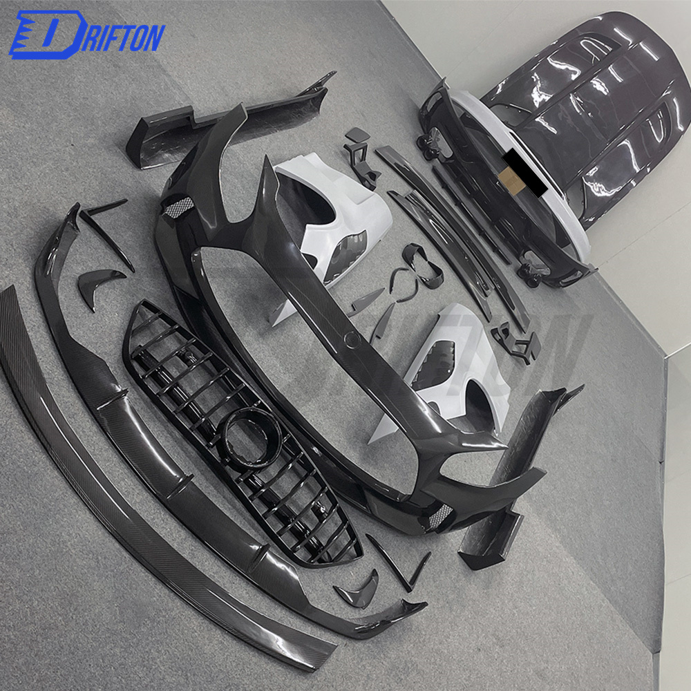Black Series Style Dry Carbon Fiber Side Skirt For Mercedes-Benz AMG GT GTS GTC GTR 2015-2019