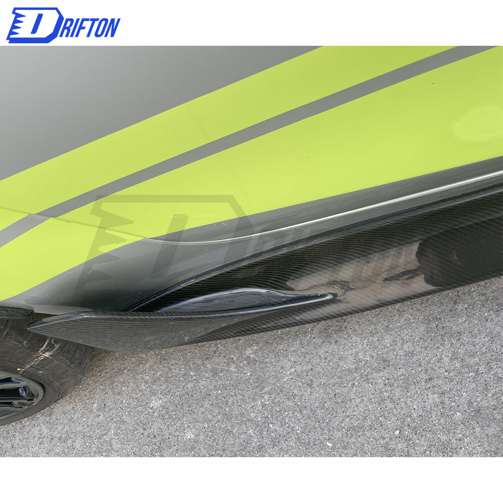 Black Series Style Dry Carbon Fiber Side Skirt For Mercedes-Benz AMG GT GTS GTC GTR 2015-2019