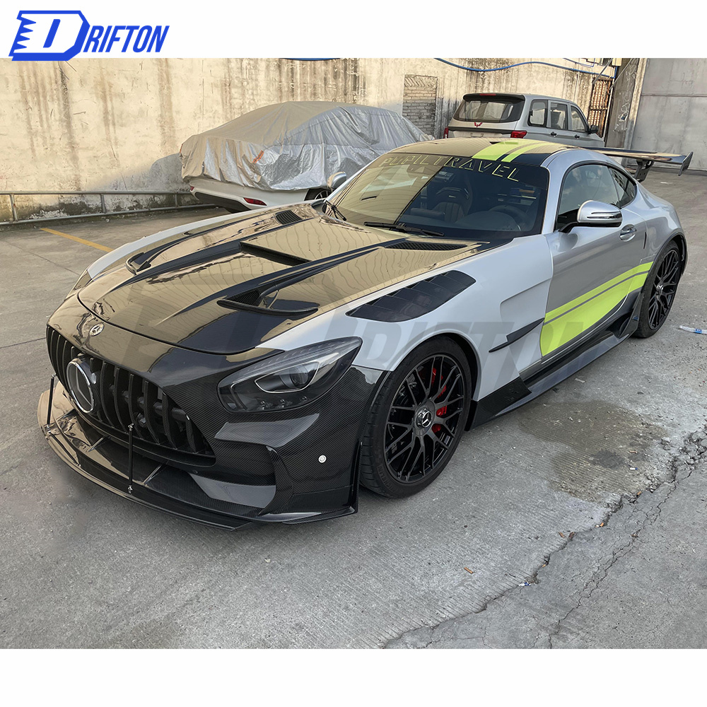 Black Series Style Dry Carbon Fiber Side Skirt For Mercedes-Benz AMG GT GTS GTC GTR 2015-2019