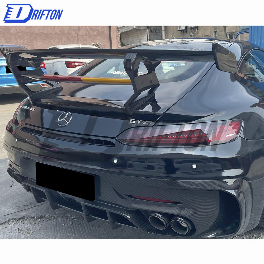 Black Series Style Half Carbon Fiber Rear Bumper For Mercedes-Benz AMG GT GTS GTC GTR 2015-2019