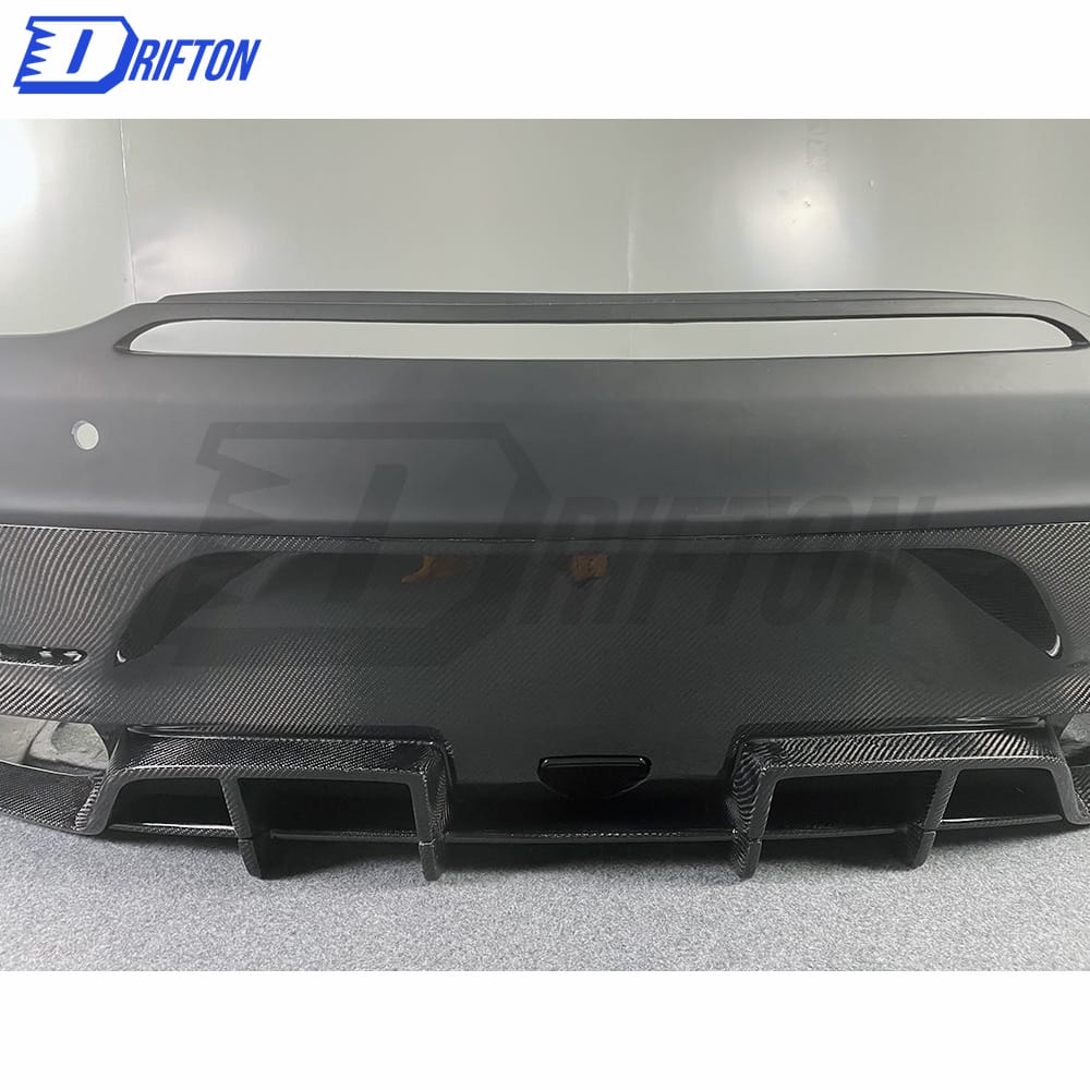 Black Series Style Half Carbon Fiber Rear Bumper For Mercedes-Benz AMG GT GTS GTC GTR 2015-2019
