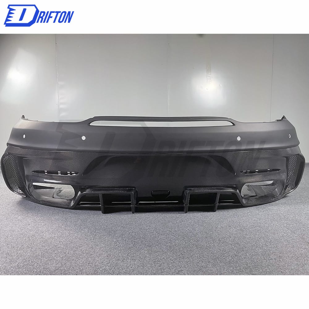 Black Series Style Half Carbon Fiber Rear Bumper For Mercedes-Benz AMG GT GTS GTC GTR 2015-2019