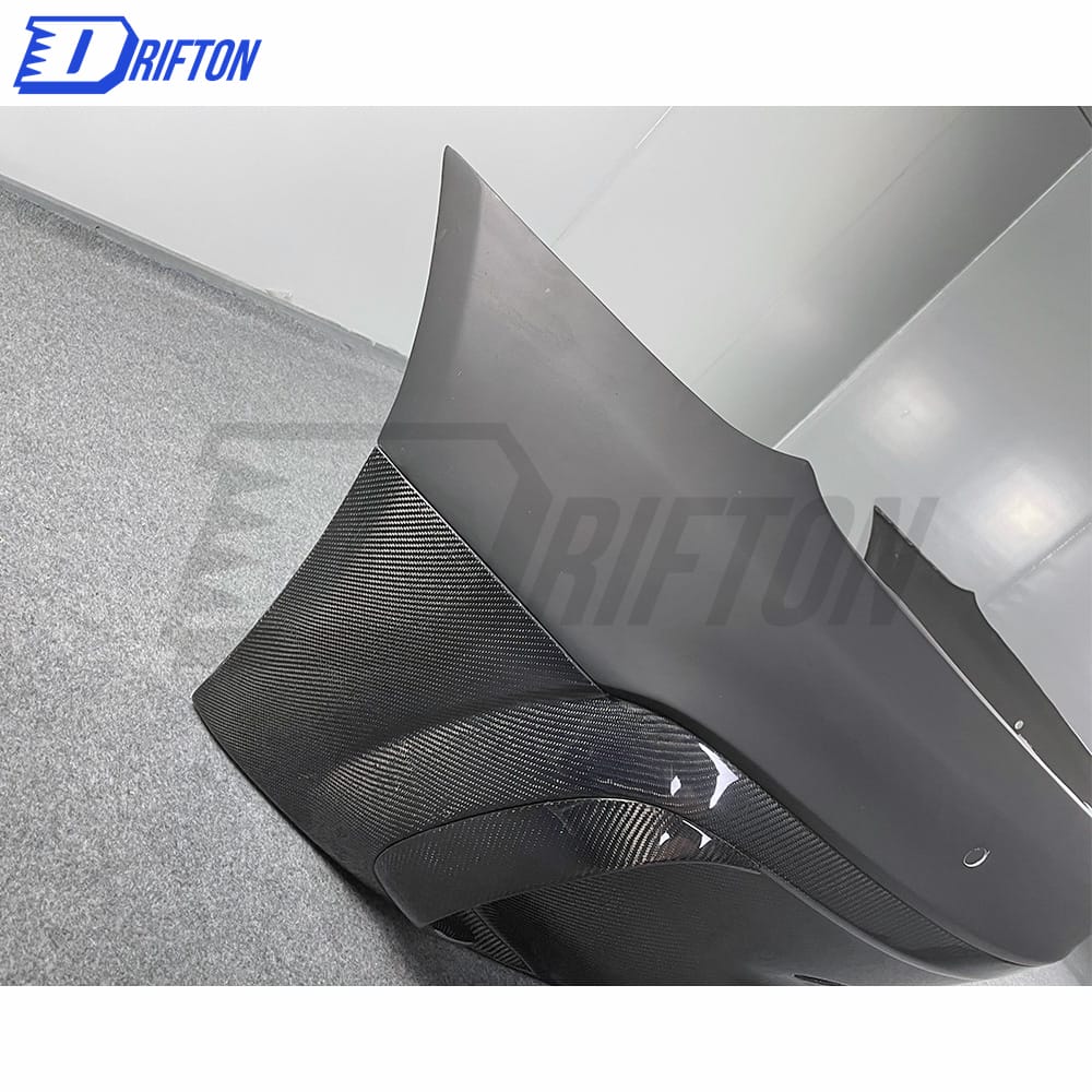 Black Series Style Half Carbon Fiber Rear Bumper For Mercedes-Benz AMG GT GTS GTC GTR 2015-2019