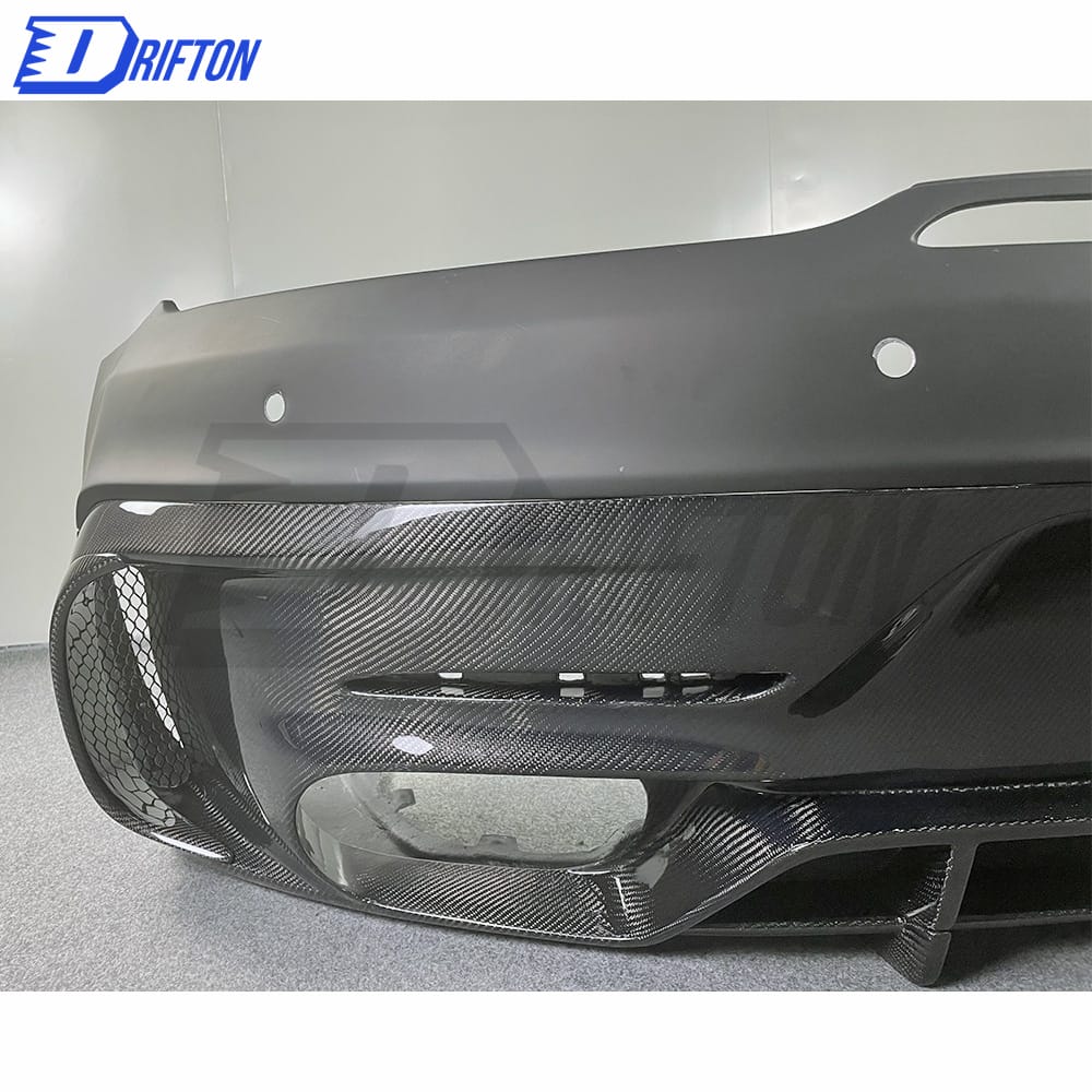 Black Series Style Half Carbon Fiber Rear Bumper For Mercedes-Benz AMG GT GTS GTC GTR 2015-2019