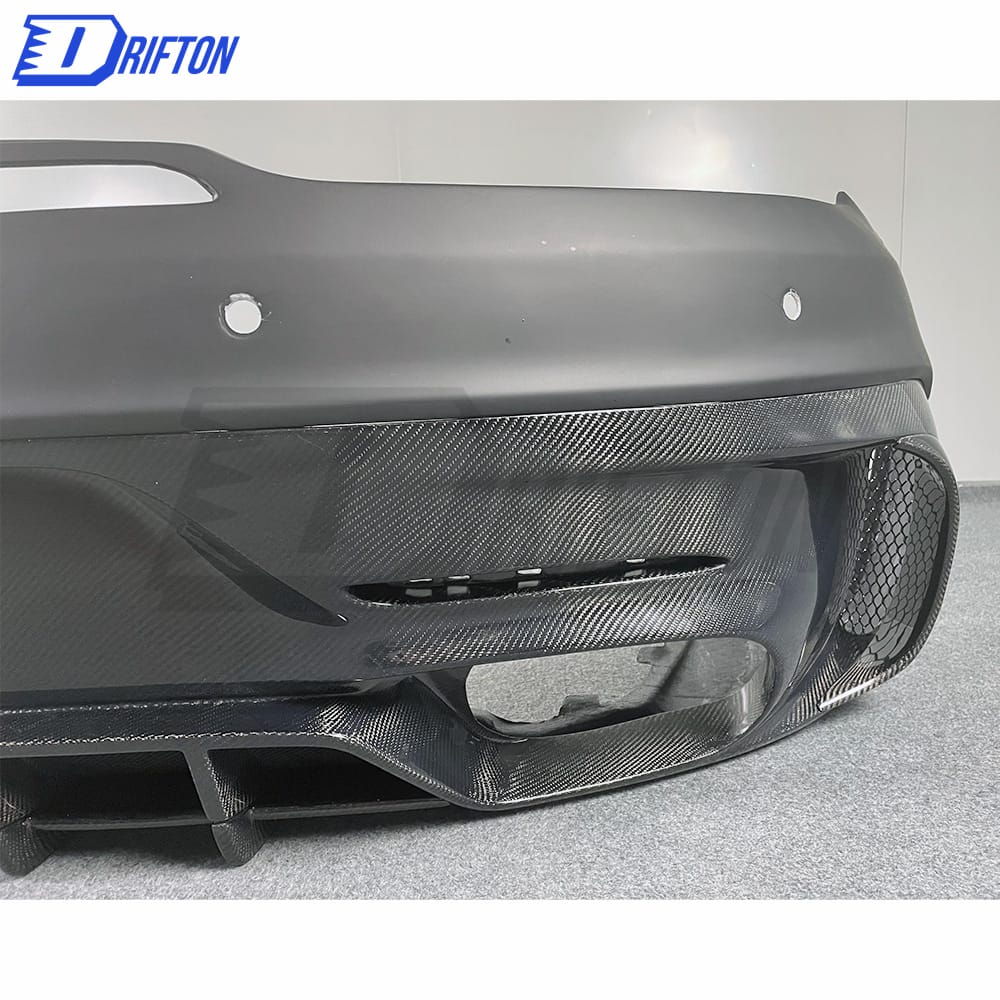 Black Series Style Half Carbon Fiber Rear Bumper For Mercedes-Benz AMG GT GTS GTC GTR 2015-2019