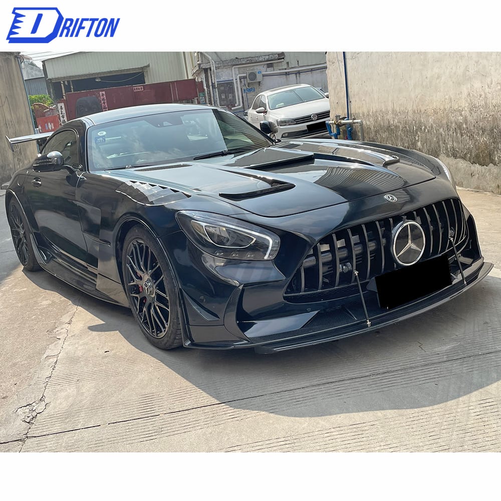 Black Series Style Half Dry Carbon Fiber Hood For Mercedes-Benz AMG GT GTS GTC GTR 2015-2019