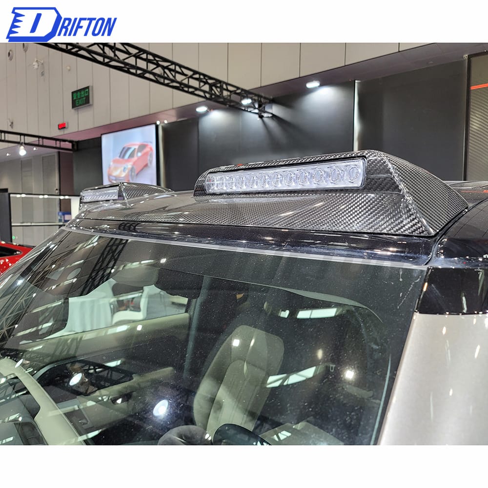 Dry Carbon Fiber Roof Spoiler INCL Light For Land Rover Defender 2020-2021