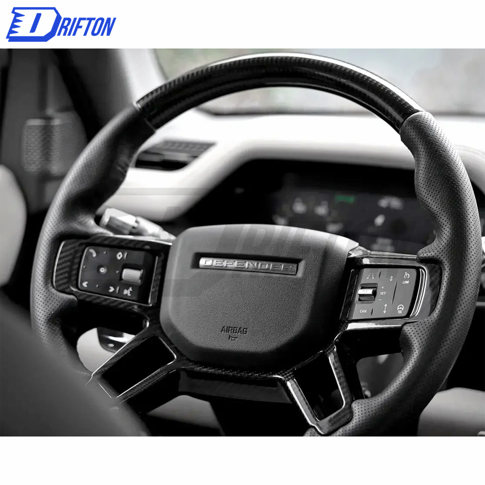 Customize Carbon Fiber & Alcantara With Center Trim Steering Wheel For Land Rover Defender 2020-2023