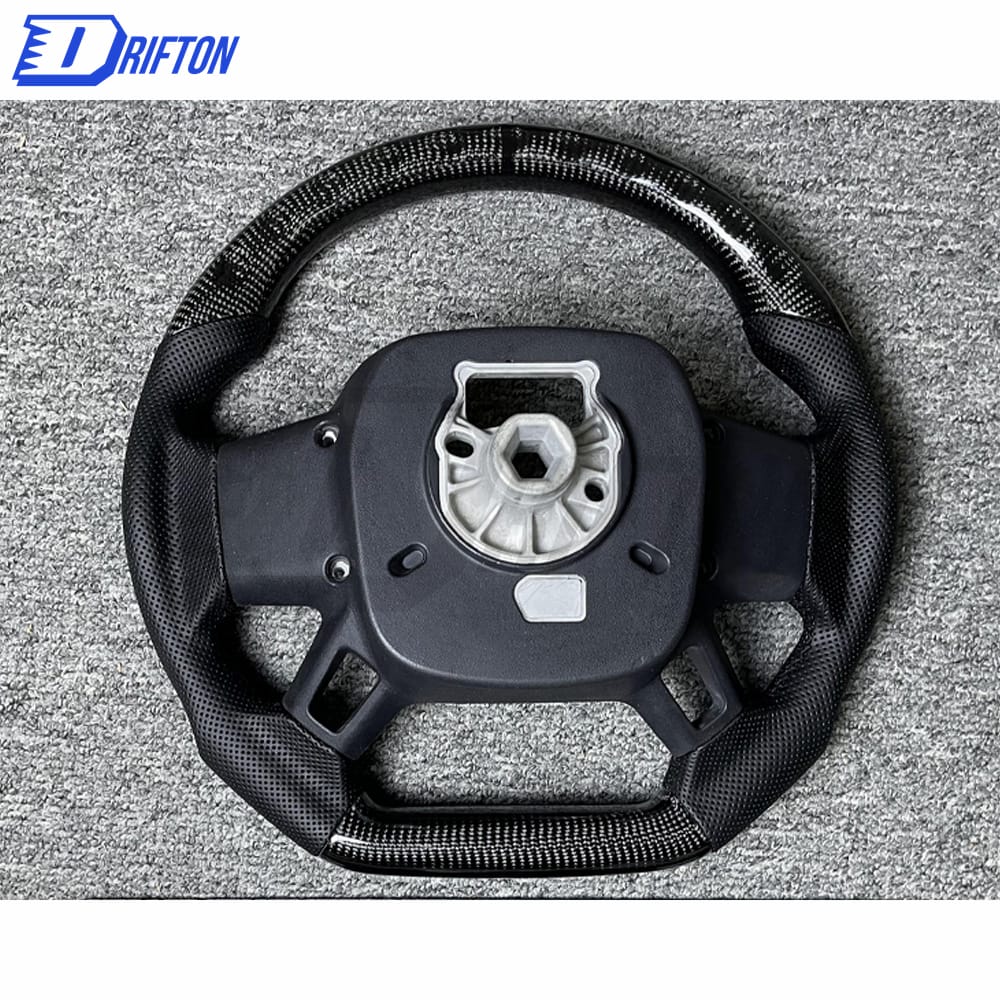 Customize Carbon Fiber & Perforated Leather Steering Wheel For Land Rover Defender 2020-2023