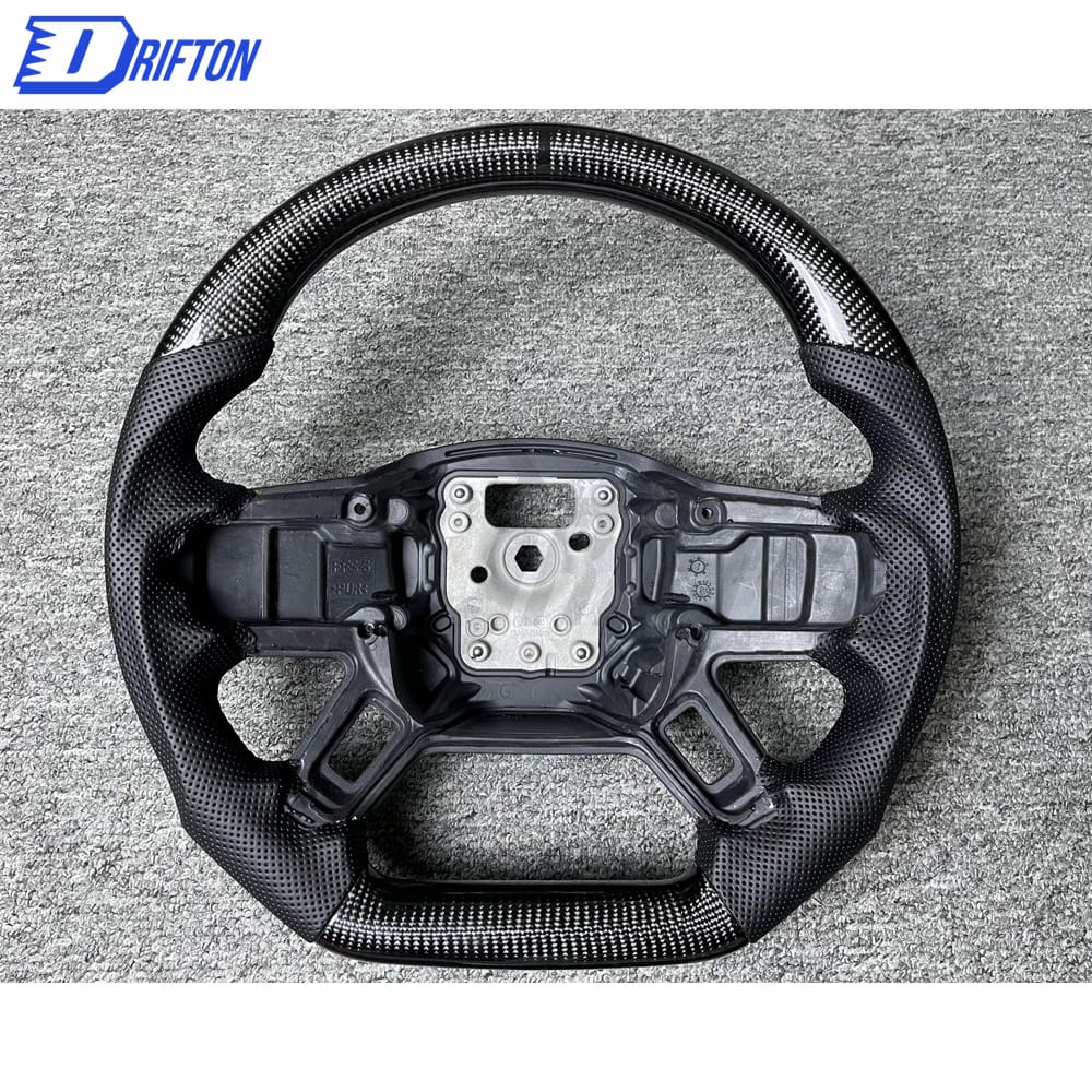 Customize Carbon Fiber & Perforated Leather Steering Wheel For Land Rover Defender 2020-2023