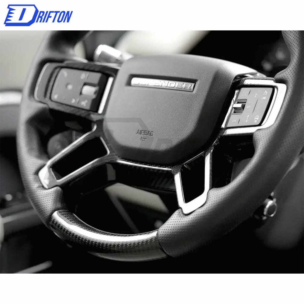 Customize Carbon Fiber & Perforated Leather Steering Wheel For Land Rover Defender 2020-2023