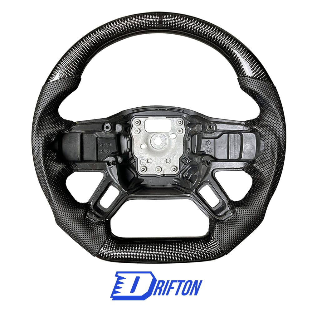 Customize Carbon Fiber & Perforated Leather Steering Wheel For Land Rover Defender 2020-2023