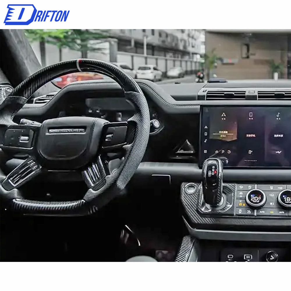 Customize Carbon Fiber & Perforated Leather Steering Wheel For Land Rover Defender 2020-2023