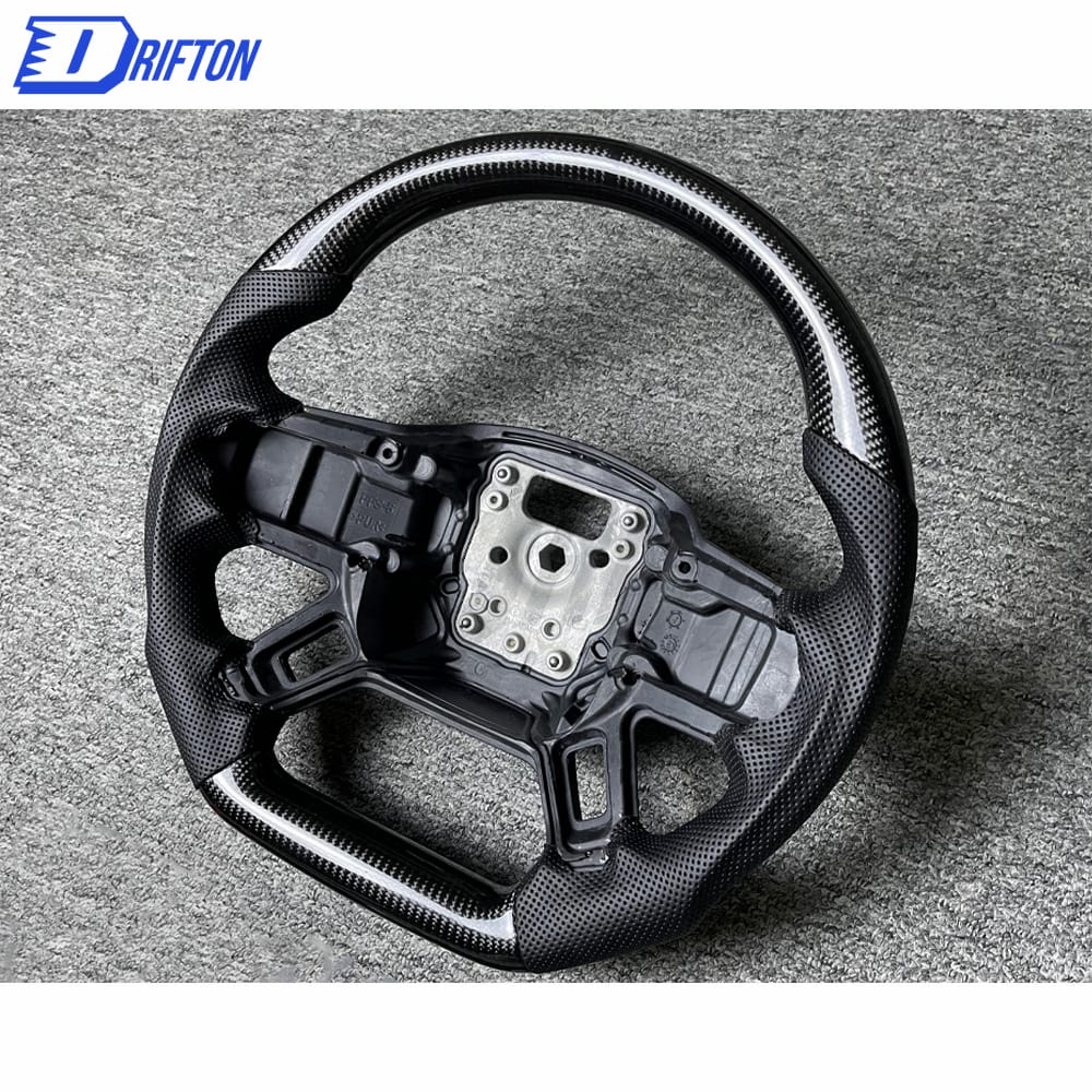 Customize Carbon Fiber & Perforated Leather Steering Wheel For Land Rover Defender 2020-2023