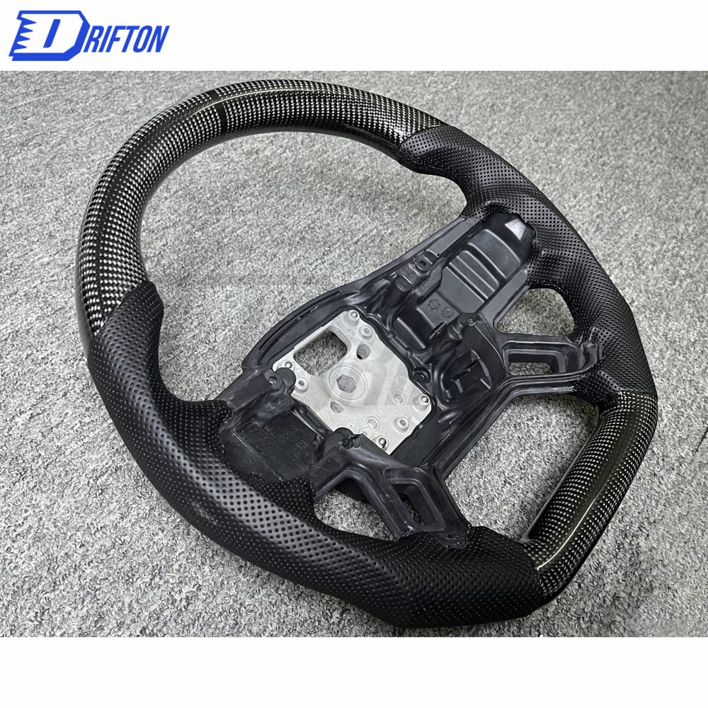 Customize Carbon Fiber & Perforated Leather Steering Wheel For Land Rover Defender 2020-2023