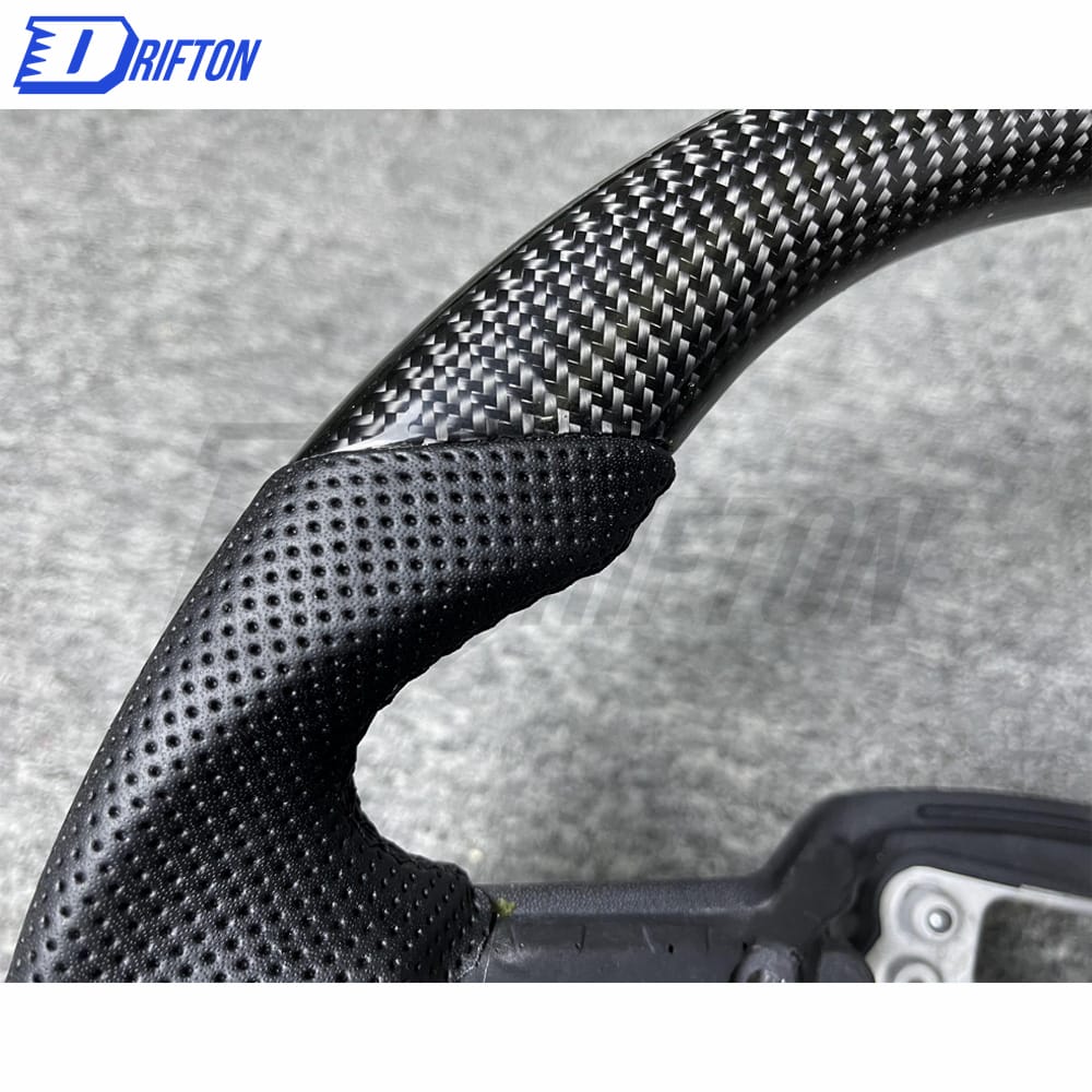Customize Carbon Fiber & Perforated Leather Steering Wheel For Land Rover Defender 2020-2023
