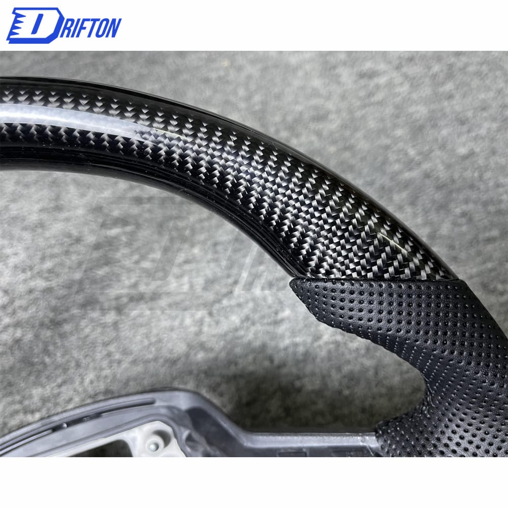 Customize Carbon Fiber & Perforated Leather Steering Wheel For Land Rover Defender 2020-2023