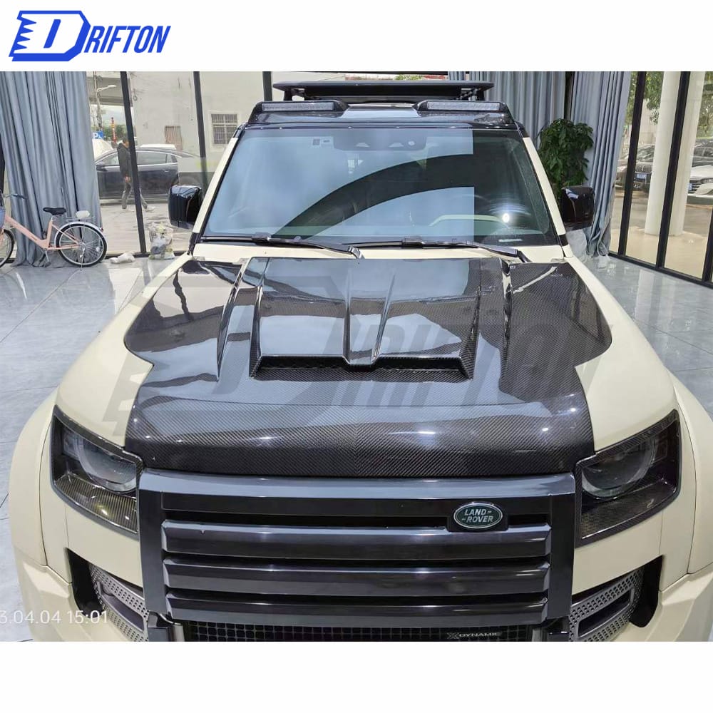 OKING Style Dry Carbon Fiber Hood For Land Rover Defender 2020-2023