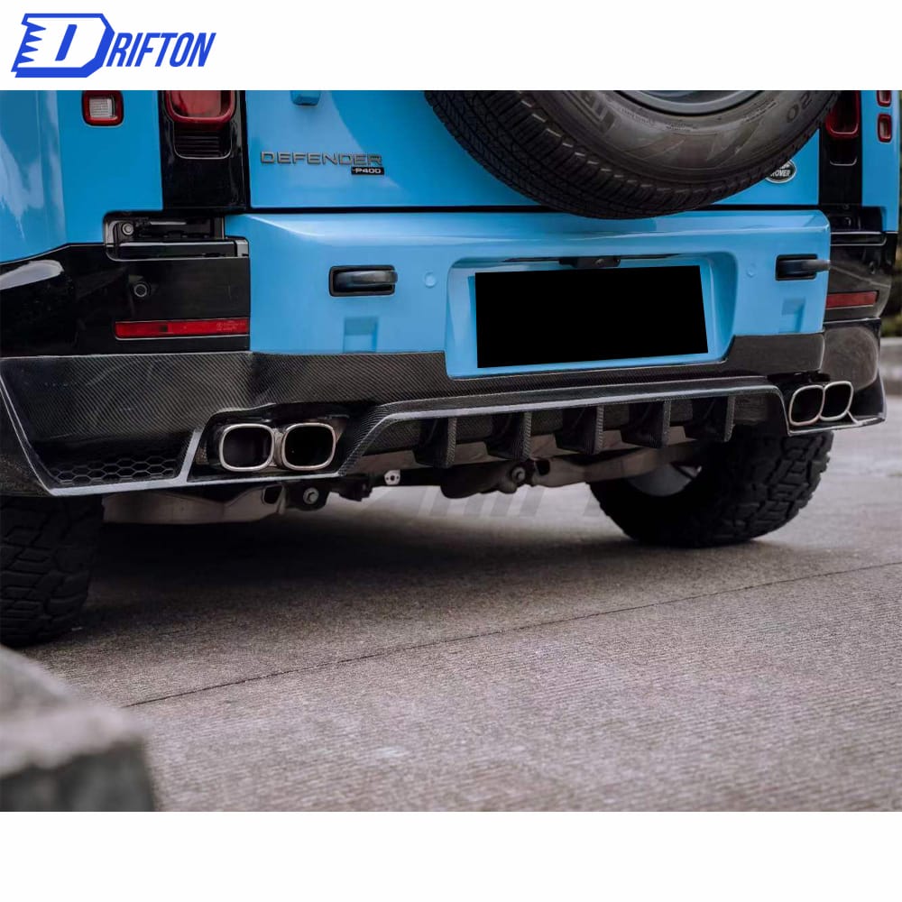 Oking Style Carbon Fiber Rear DIffuser With Exhaust tips For Land Rover Defender 2020-2023