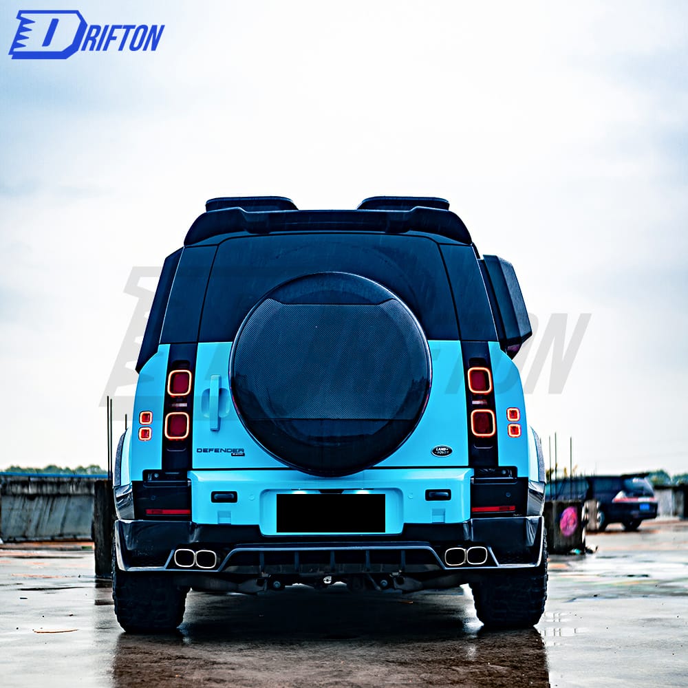 Plastic Spare Tyre & Dry Carbon Fiber Cover For Land Rover Defender 2020-2023