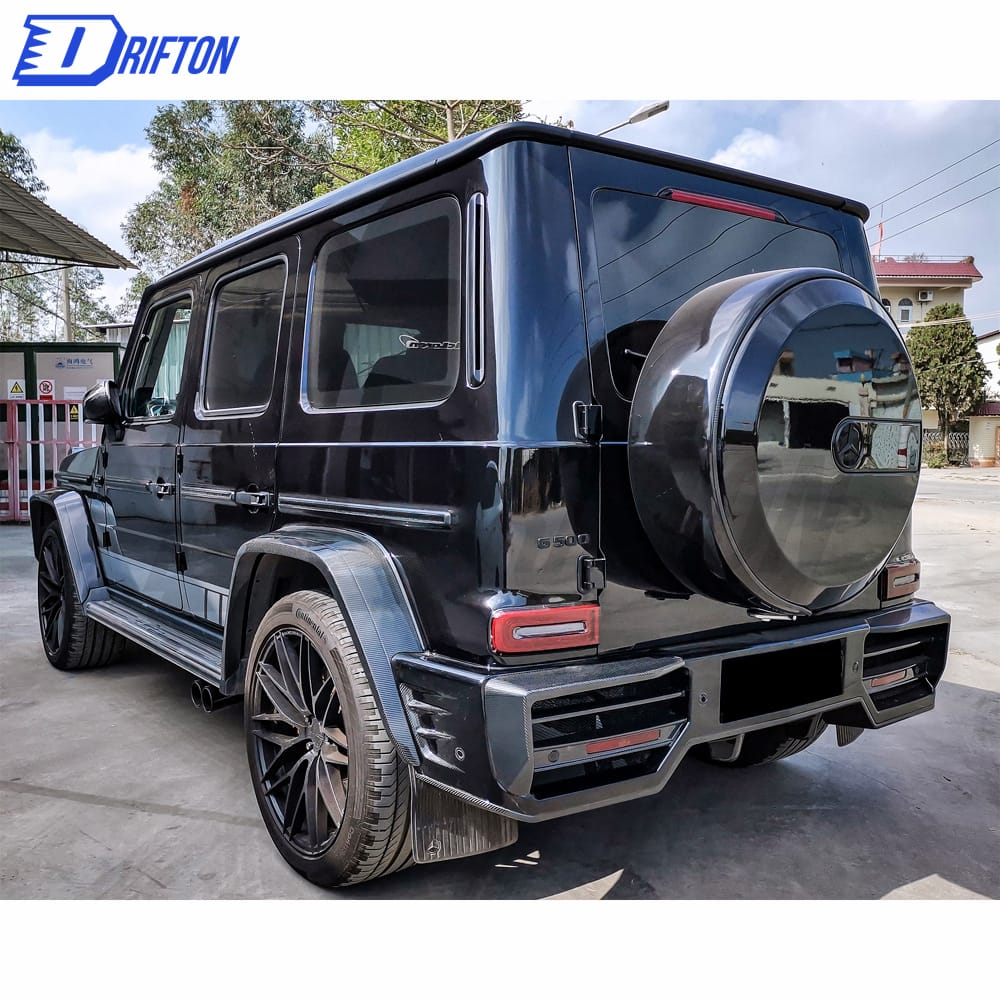 Paktechz Style Dry Carbon Fiber Wide Fender Wheel Flare Trims For Mercedes Benz G-Class W464 G350 G500 AMG G63 2019-2022