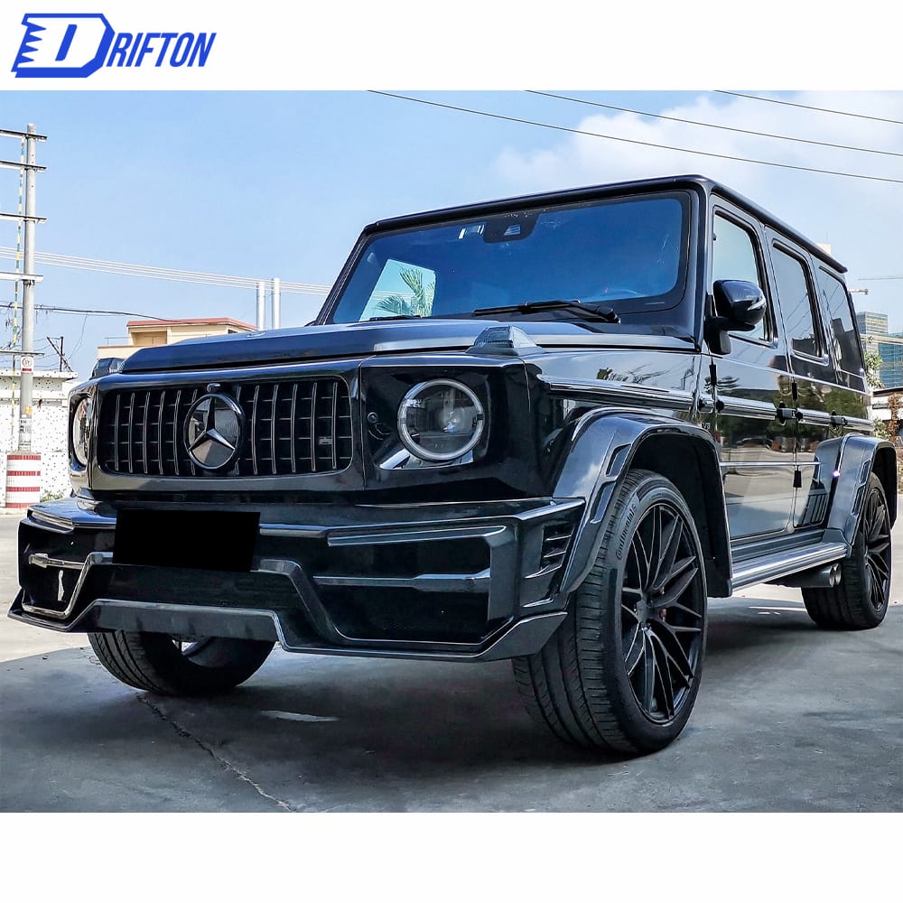 Paktechz Style Dry Carbon Fiber Wide Fender Wheel Flare Trims For Mercedes Benz G-Class W464 G350 G500 AMG G63 2019-2022