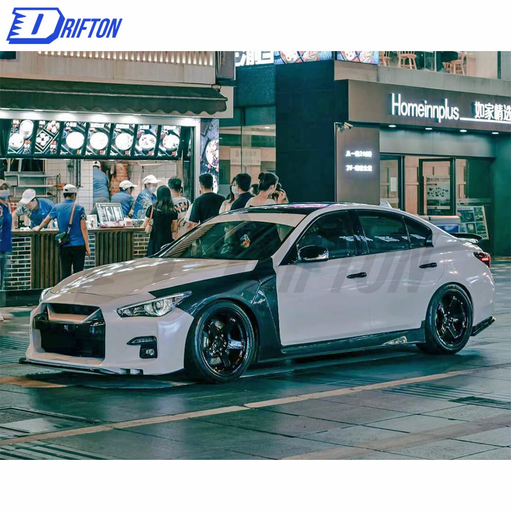 LB Style Glass Fiber Side Skirt For INFINITI Q50 2017-2022