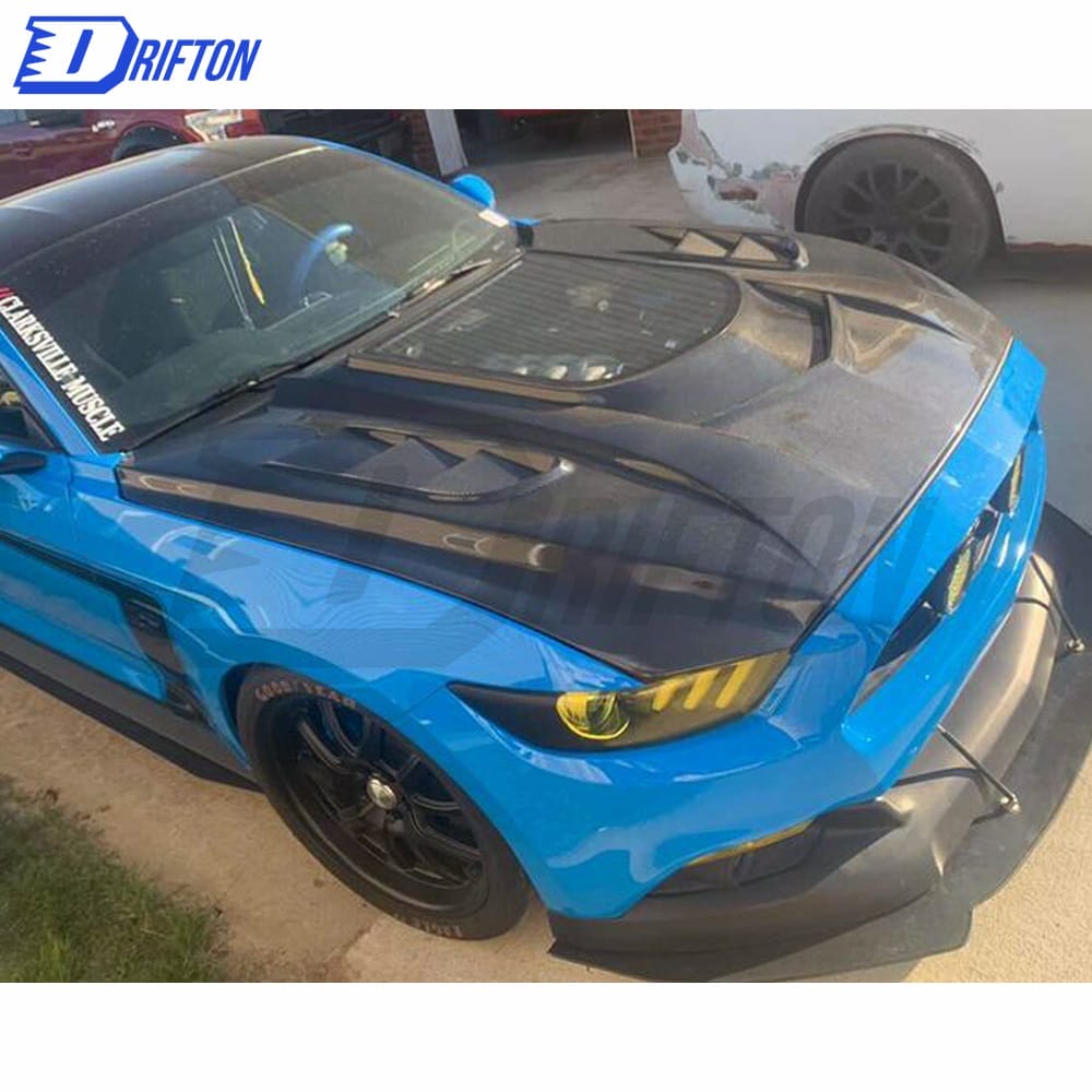 CMST V1 Transparent Style Carbon Fiber With Glass Hood For Ford Mustang 2015-2017