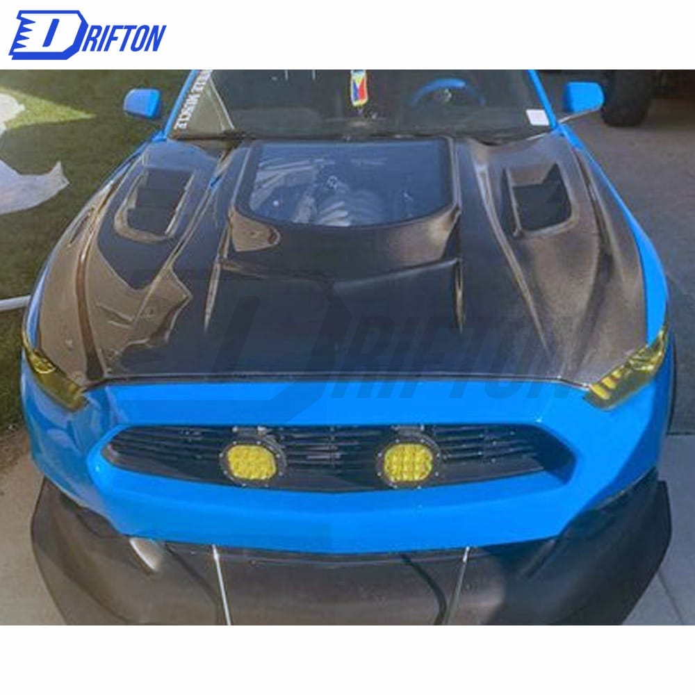 CMST V1 Transparent Style Carbon Fiber With Glass Hood For Ford Mustang 2015-2017