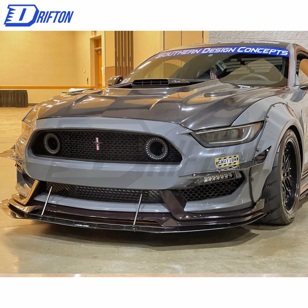 CMST V1 Transparent Style Carbon Fiber With Glass Hood For Ford Mustang 2015-2017