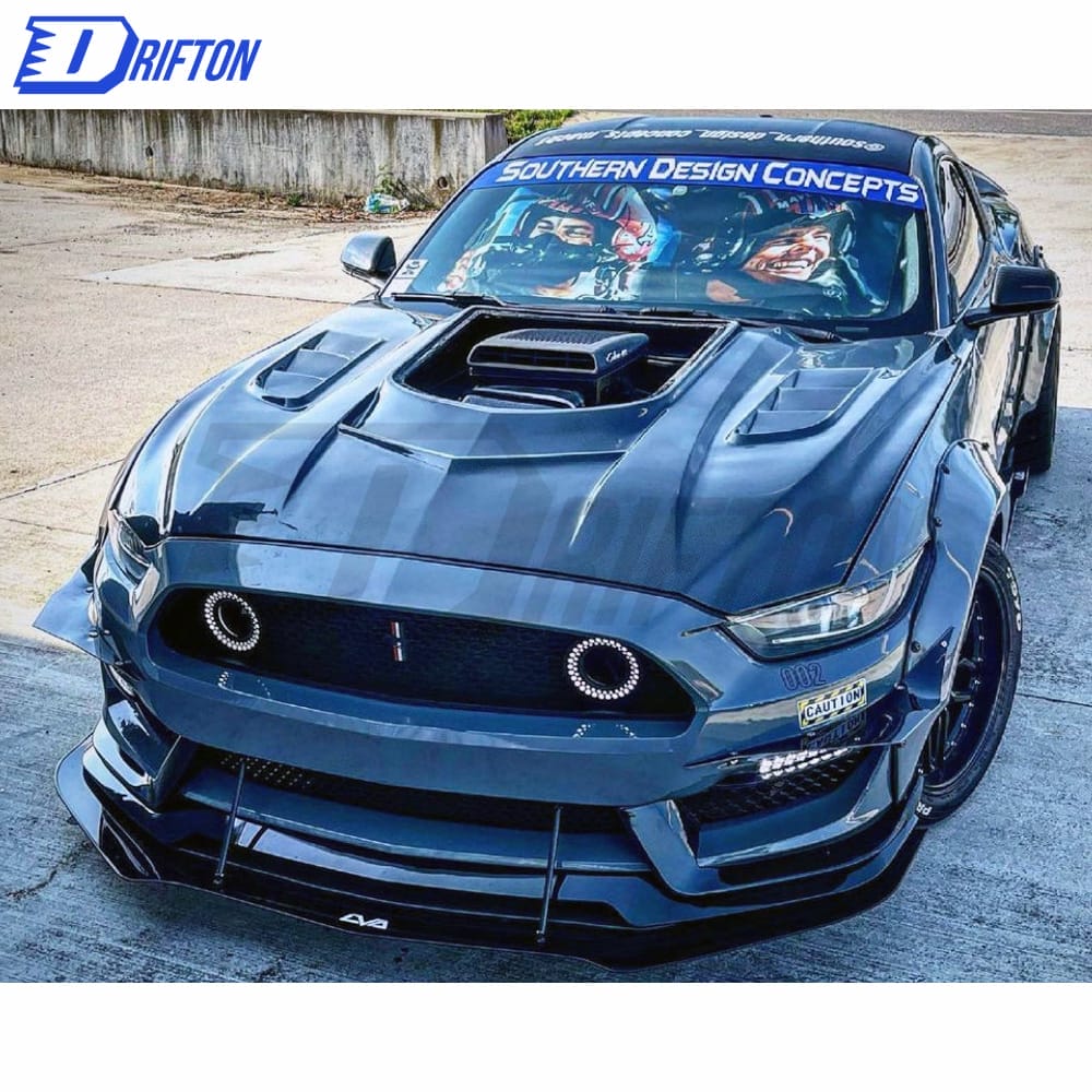 CMST V1 Transparent Style Carbon Fiber With Glass Hood For Ford Mustang 2015-2017