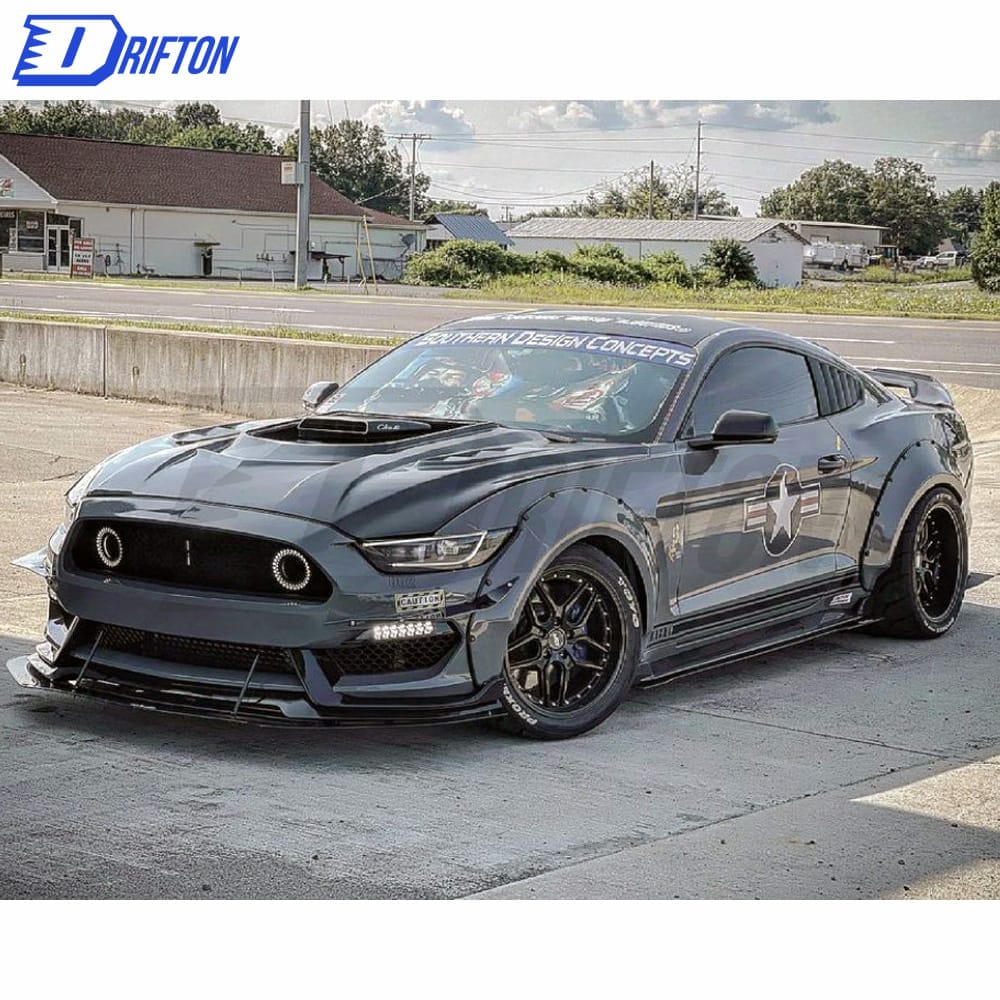 CMST V1 Transparent Style Carbon Fiber With Glass Hood For Ford Mustang 2015-2017