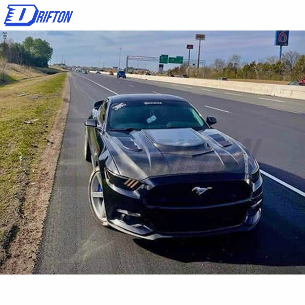 CMST V1 Transparent Style Carbon Fiber With Glass Hood For Ford Mustang 2015-2017