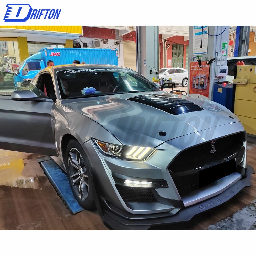 GT500 Style Half Carbon Fiber Hood For Ford Mustang 2015-2017