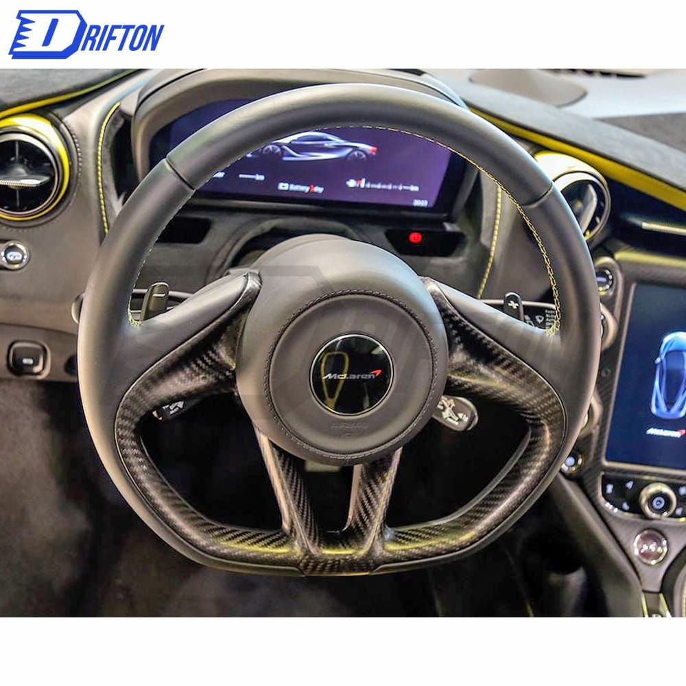 OEM Style Dry Carbon FIber Steering Wheel Trim For Mclaren 720S