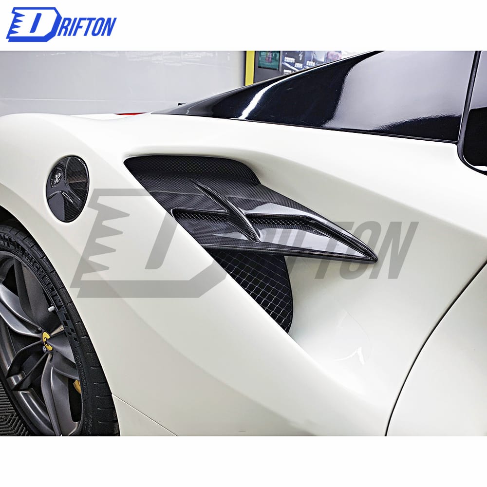 Capristo-Style Dry Carbon Fiber Side Air Intake Panels For Ferrari 488 GTB 2015-2018